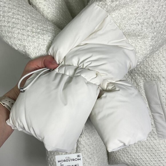 NWT Vegan Puffer Winter Coat NOIZE Nordstrom Size Small White Minka Insulated S - Picture 11 of 16